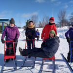Trottinette des neiges lors de la Journée régionale de plein air, Grand Village, février 2020